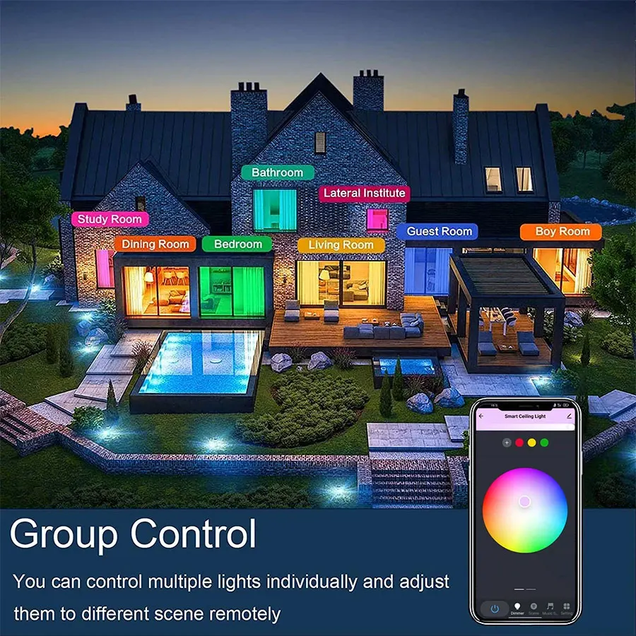 smart wifi ceiling light 24w 220v rgb circular ambient lamp smart wifi ceiling light 24w 220v rgb circular ambient lamp