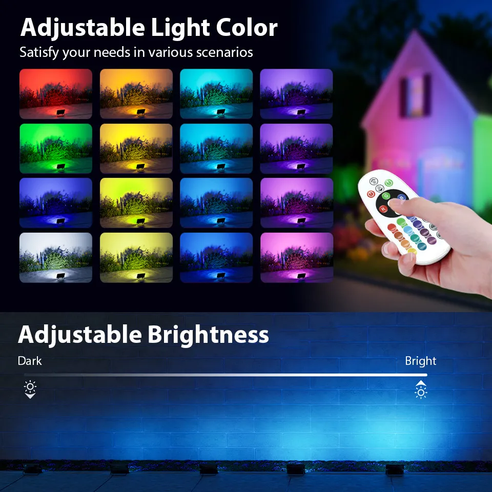 pack of 2 rgb led spotlights, outdoor color changing adjustable projector pack of 2 rgb led spotlights, outdoor color changing adjustable projector