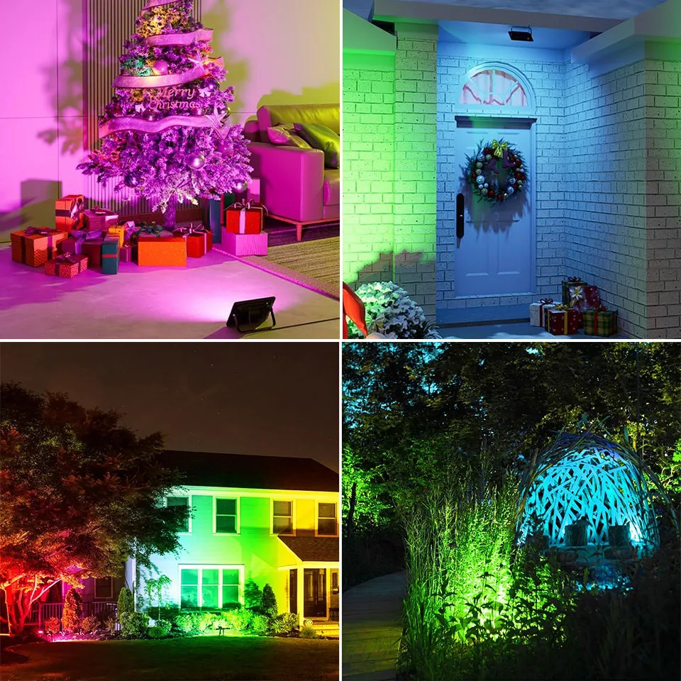 pack of 2 rgb led spotlights, outdoor color changing adjustable projector pack of 2 rgb led spotlights, outdoor color changing adjustable projector