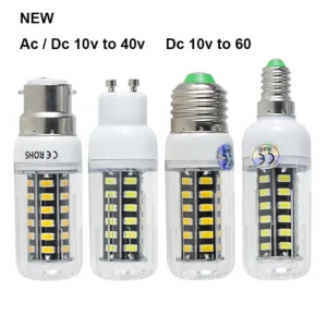 led e14 e27 b22 gu10 7w super ac dc 12 24 36 v volt corn bulb 110v 220v