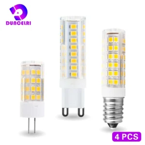 4pcs/lot g4 g9 e14 led bulb 3w 4w 5w 7w led lamp ac 220v led corn bulb