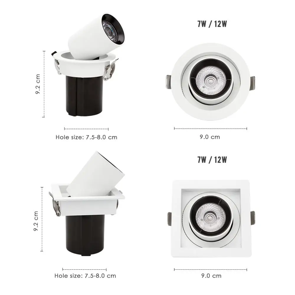 led cob downlight adjustable dimmable 5w 7w 12w rotatable clothing store bar led cob downlight adjustable dimmable 5w 7w 12w rotatable clothing store bar