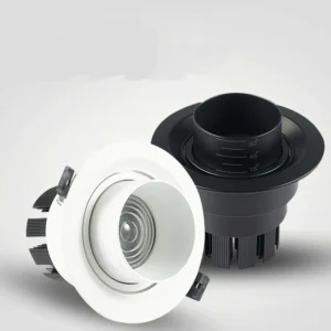 dimmable led embedded zoom 15 60 degrees cob downlights