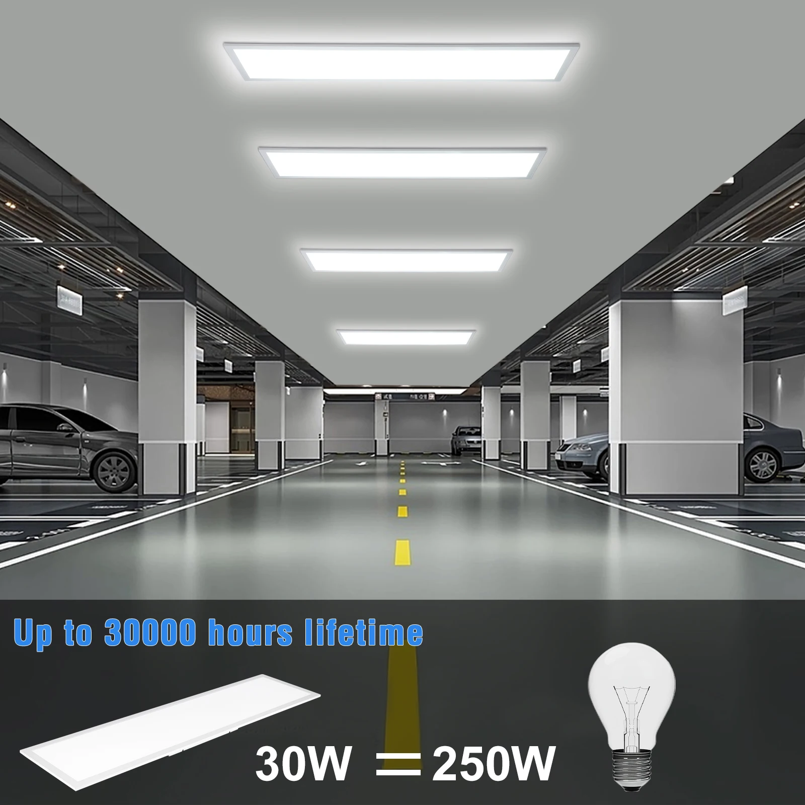 2pcs 30 w led ceiling lights, 100×25 cm flat panels, 3300lm dimmable, 3000–6500k 2pcs 30 w led ceiling lights, 100×25 cm flat panels, 3300lm dimmable, 3000–6500k