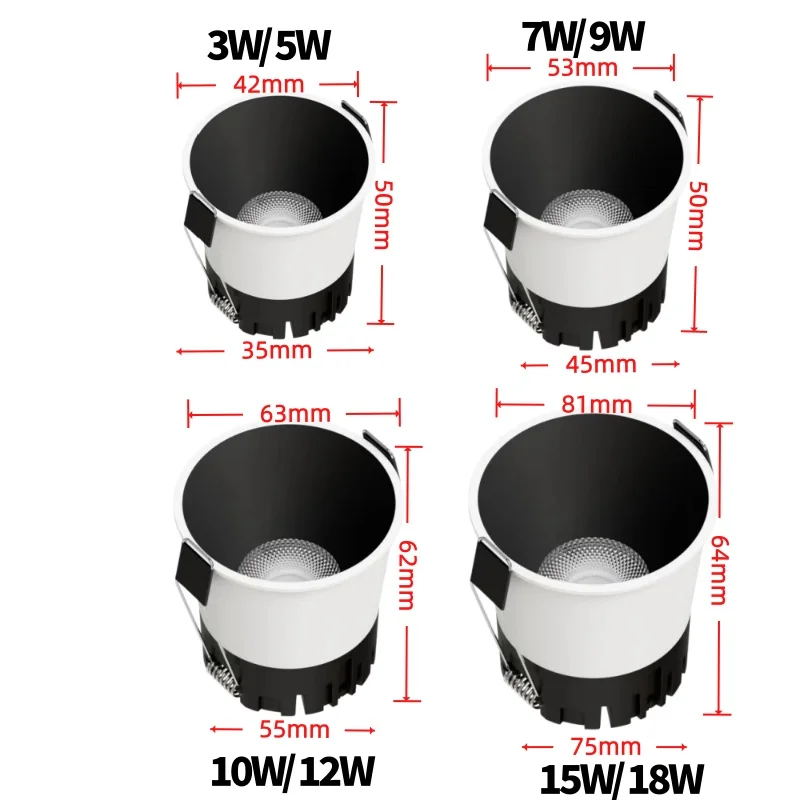 mini anti glare led cob spotlight dimmable led downlight 18w 110v 220v mini anti glare led cob spotlight dimmable led downlight 18w 110v 220v