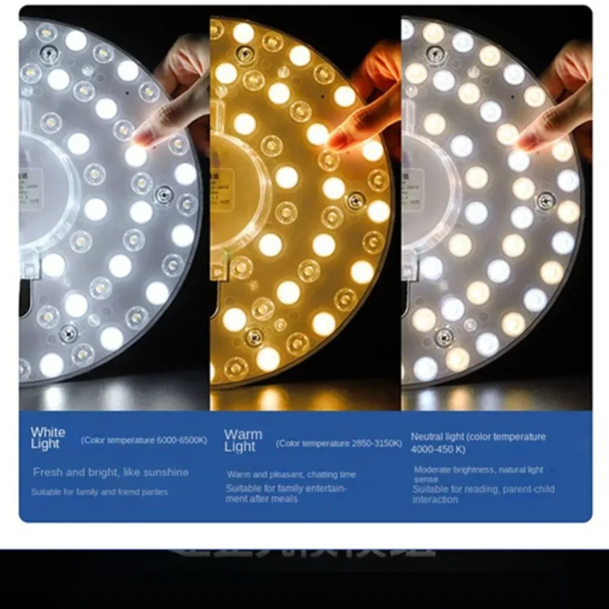 led ring panel circle light tricolor dimming ac220v 36w 24w 18w 12w cold white led ring panel circle light tricolor dimming ac220v 36w 24w 18w 12w cold white