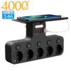 4000W EU Plug Multi-Function Wall Mounted Power Strip Independent Switches
