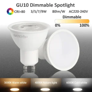 10pcs led dimmable bulb gu10 3000k 6000k 220v