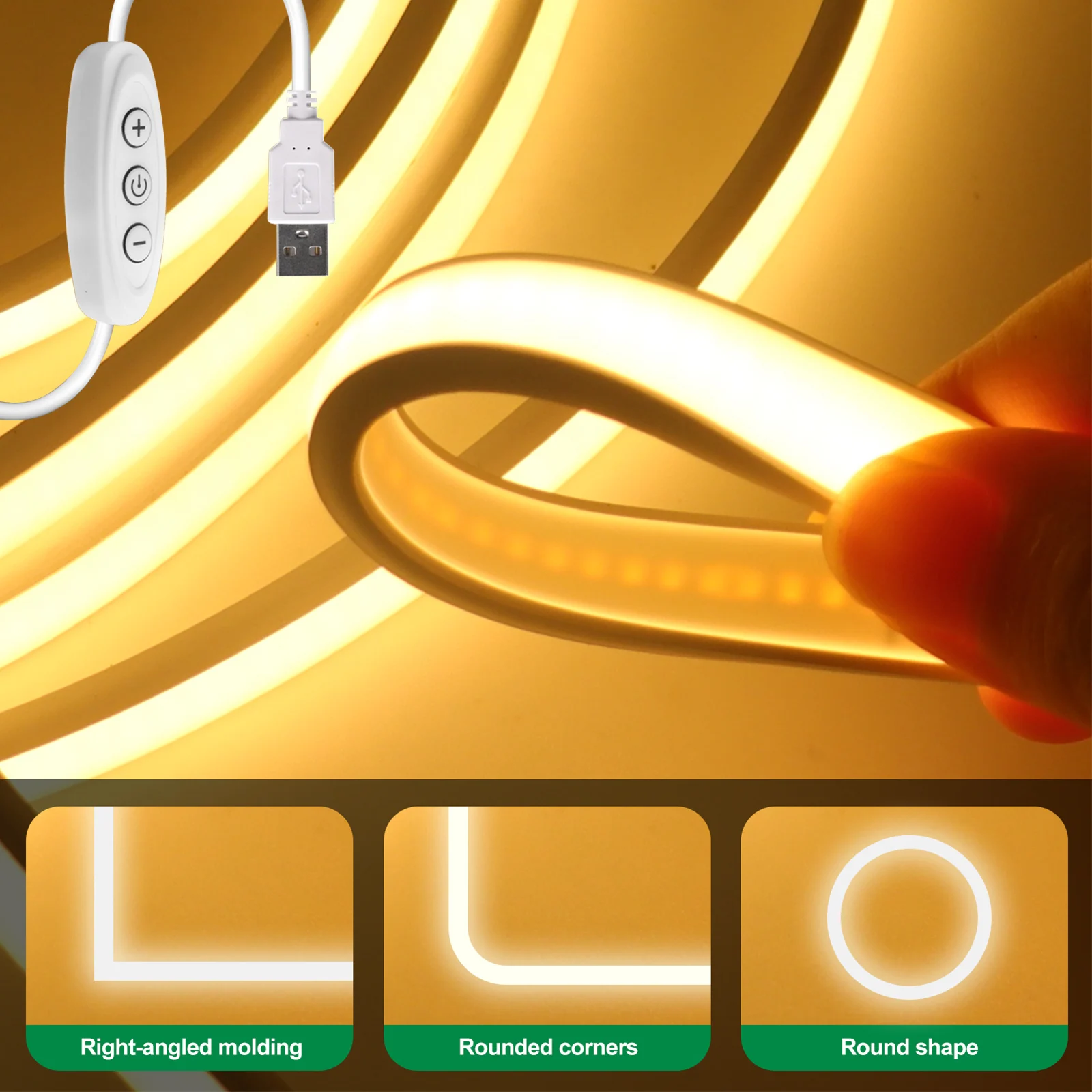 waterproof cob led strip usb 5v 320leds/m flexible neon lights waterproof cob led strip usb 5v 320leds/m flexible neon lights