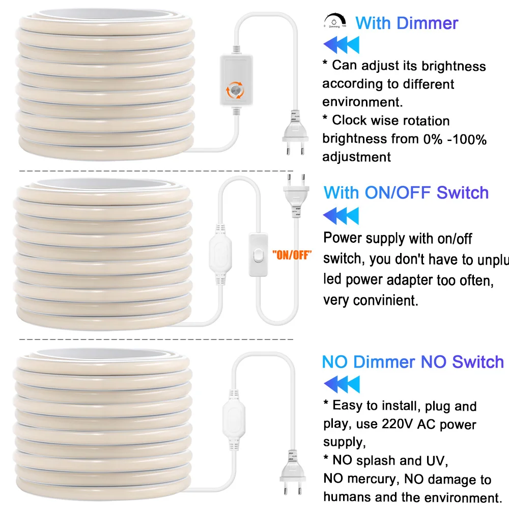 ip68 waterproof cob led strip light 220v dimmer switch power kit ip68 waterproof cob led strip light 220v dimmer switch power kit