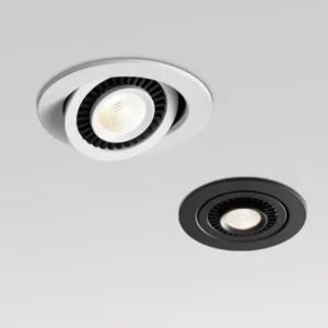 round embedded dimmable led downlight black/white 12w 15w light source 360