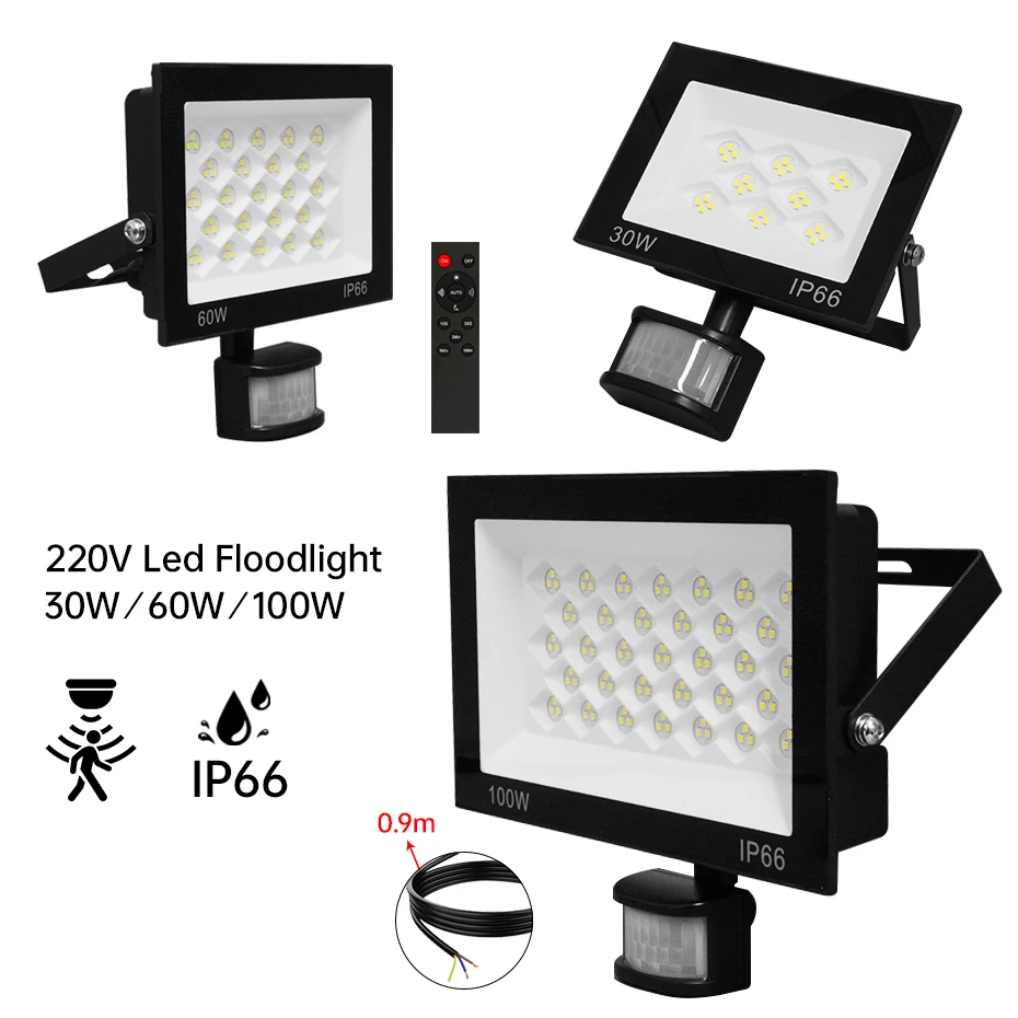 pir motion sensor led flood light ac220v 100w 60w 30w ip66 waterproof pir motion sensor led flood light ac220v 100w 60w 30w ip66 waterproof
