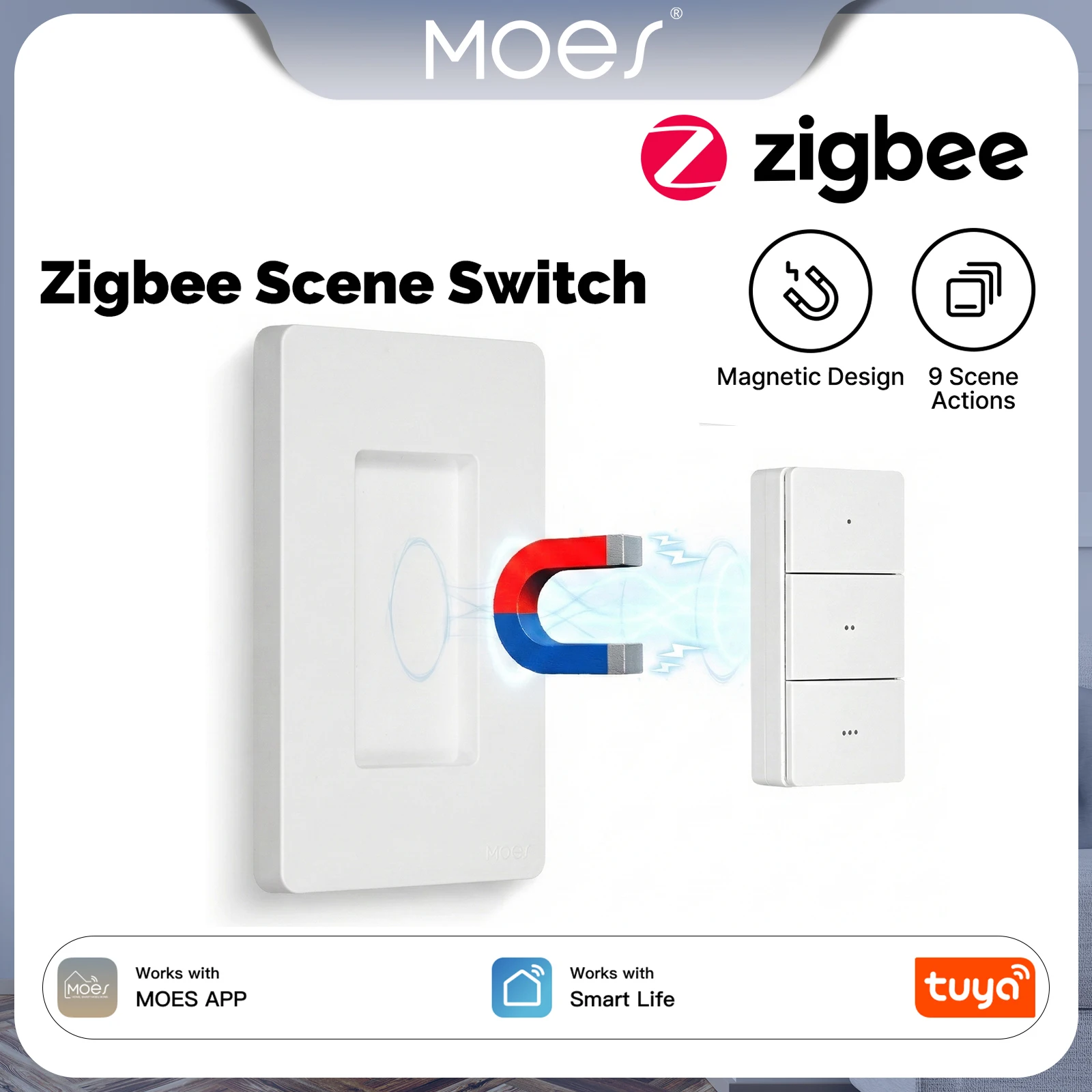 smart wireless scene switch 3 gang 9 scenarios linkage magnetic design smart wireless scene switch 3 gang 9 scenarios linkage magnetic design