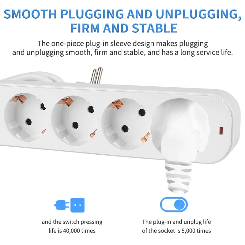 power strip eu plug 3/4/5 way outlets electrical extension 2m cord 16a sockets independent control switches for home office power strip eu plug 3/4/5 way outlets electrical extension 2m cord 16a sockets independent control switches for home office