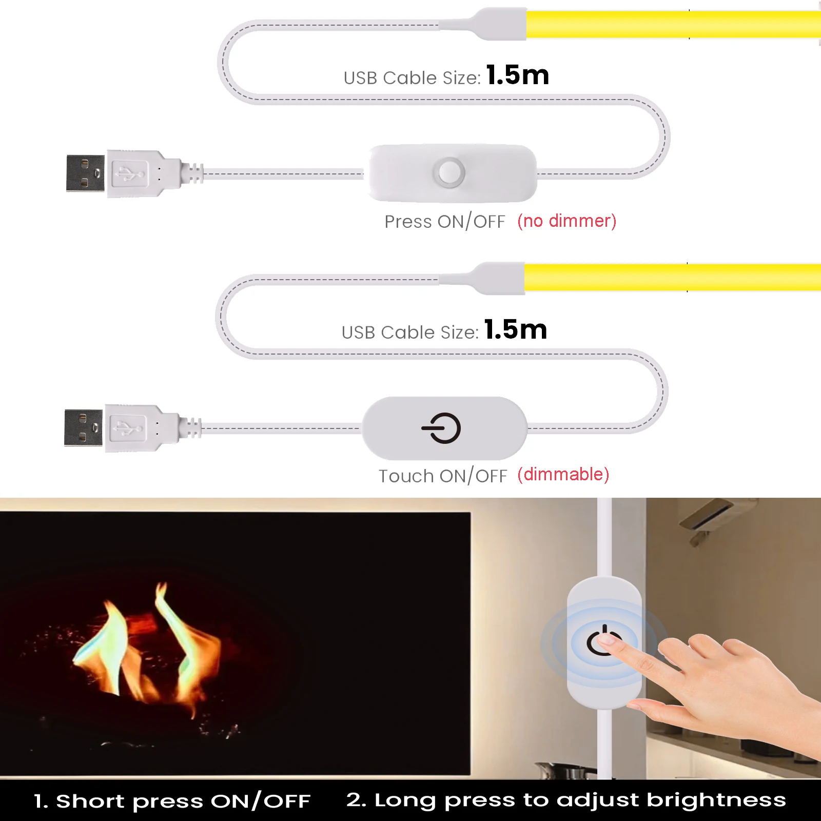 5v usb cob led strip light 3mm width flexible led tape 5v usb cob led strip light 3mm width flexible led tape