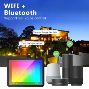 rgb floodlight smart app voice control rgbcw cct 3000 6500k
