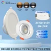 8pcs Recessed LED Spot Light 6W 7W 20W 24W 3 Color Adjusted Dial Swich CCT Downlight