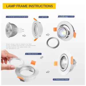 1/10pcs adjustable ceiling light frame holder for gu10