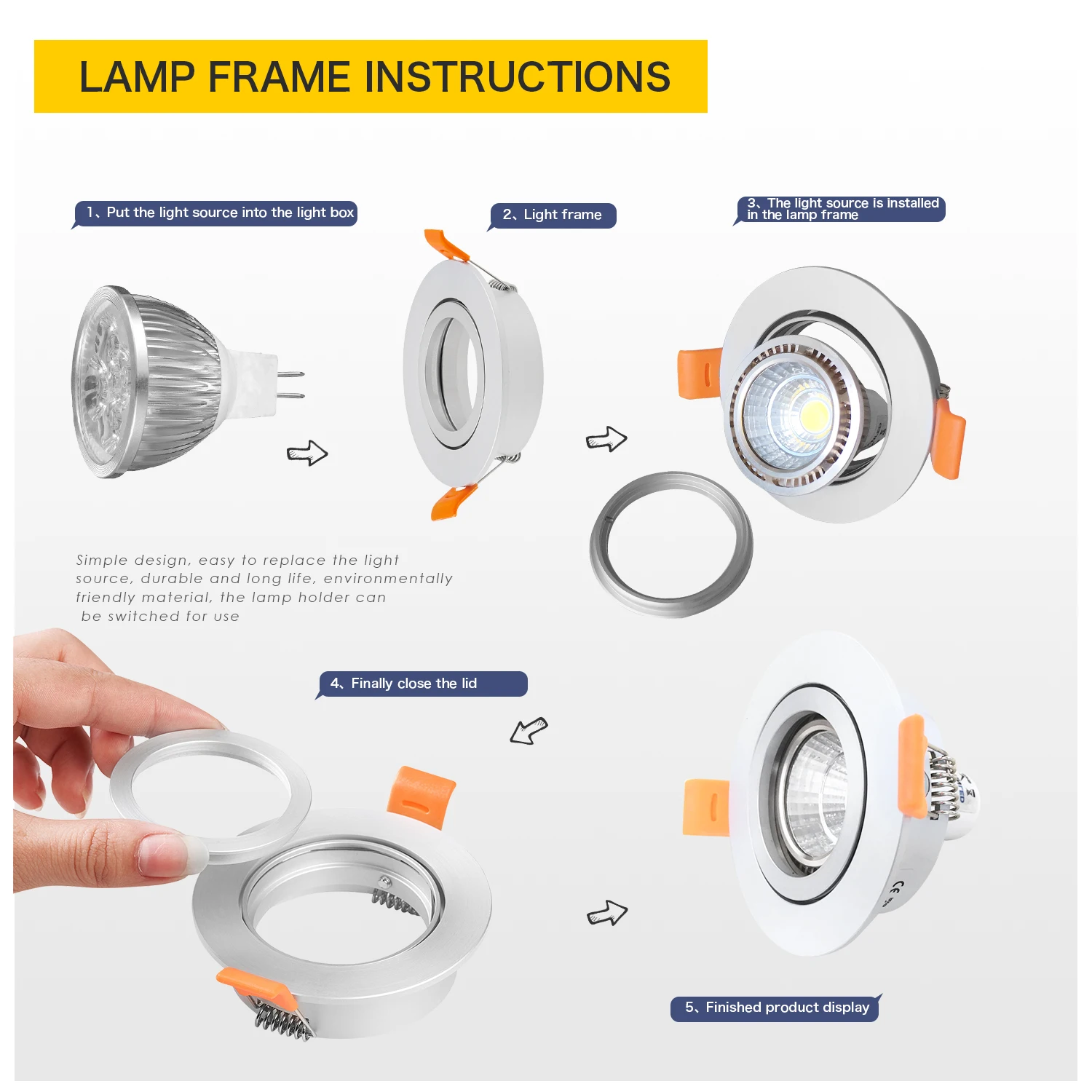 1/10pcs adjustable ceiling light frame holder for gu10 1/10pcs adjustable ceiling light frame holder for gu10