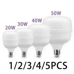 1 5pcs 50w 40w 30w 20w super bright led bulb lamps e27 light bulb 220v