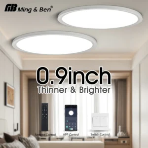 smart ceiling lights 0.9 inch with remote app control ultra thin dimmable large modern round lamp