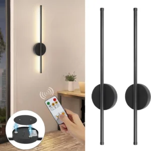 2pcs battery operated wall sconces wireless rechargeable lamp