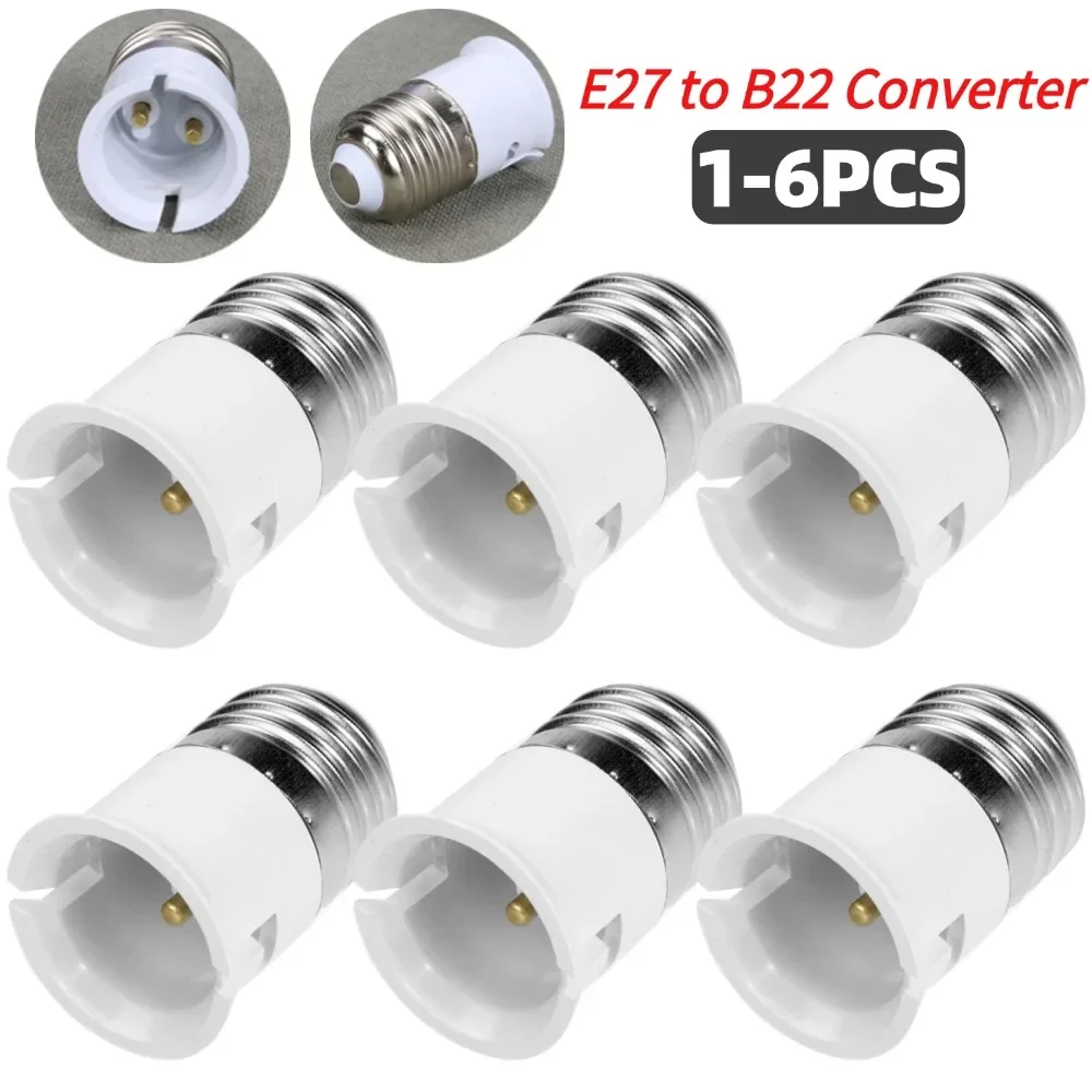 1 6pcs e27 to b22 lamp converter 130 degrees temperature resistance lamp holder 1 6pcs e27 to b22 lamp converter 130 degrees temperature resistance lamp holder