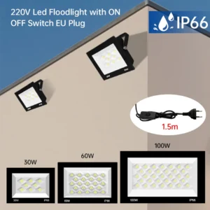 100w 60w 30w led floodlight 220v 6500k led flood light ip66 waterproof outdoor lighting