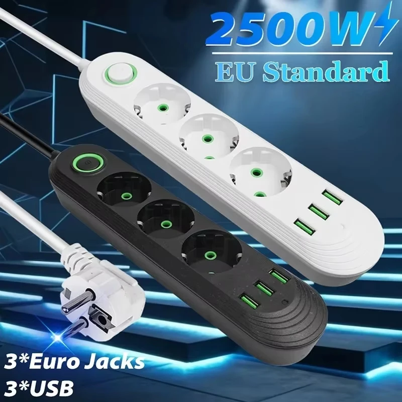 2500w eu plug ac outlet multiprise power strip extension 2500w eu plug ac outlet multiprise power strip extension