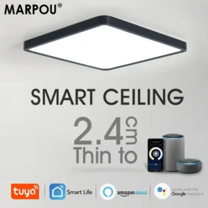 smart led ceiling lamp wood grain