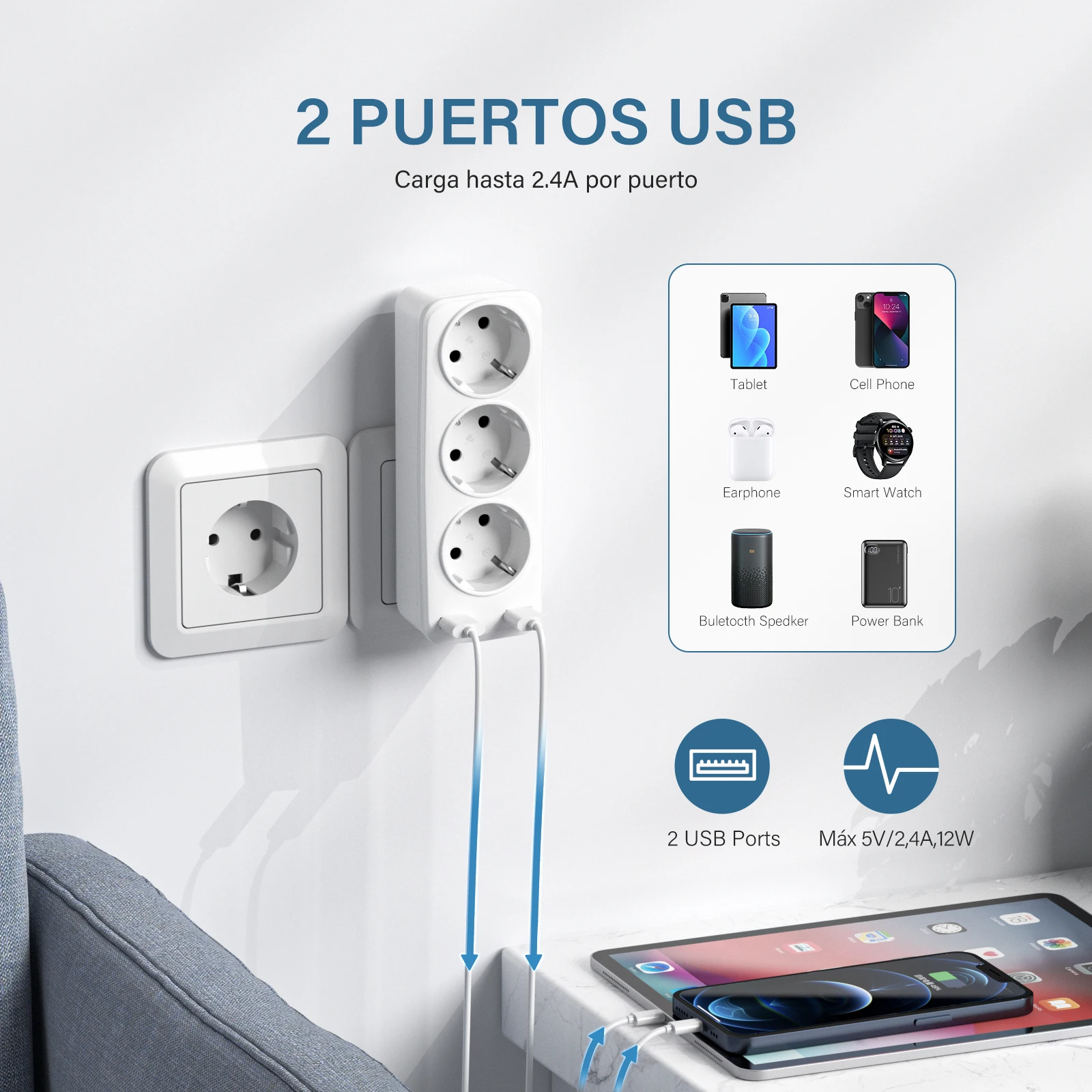 eu plug 5 in 1 wall socket extender with 3 ac outlet 2 usb eu plug 5 in 1 wall socket extender with 3 ac outlet 2 usb