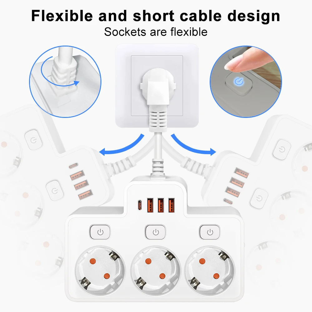 eu plug ac power strip wall independent switch 2500w european standard plug eu plug ac power strip wall independent switch 2500w european standard plug
