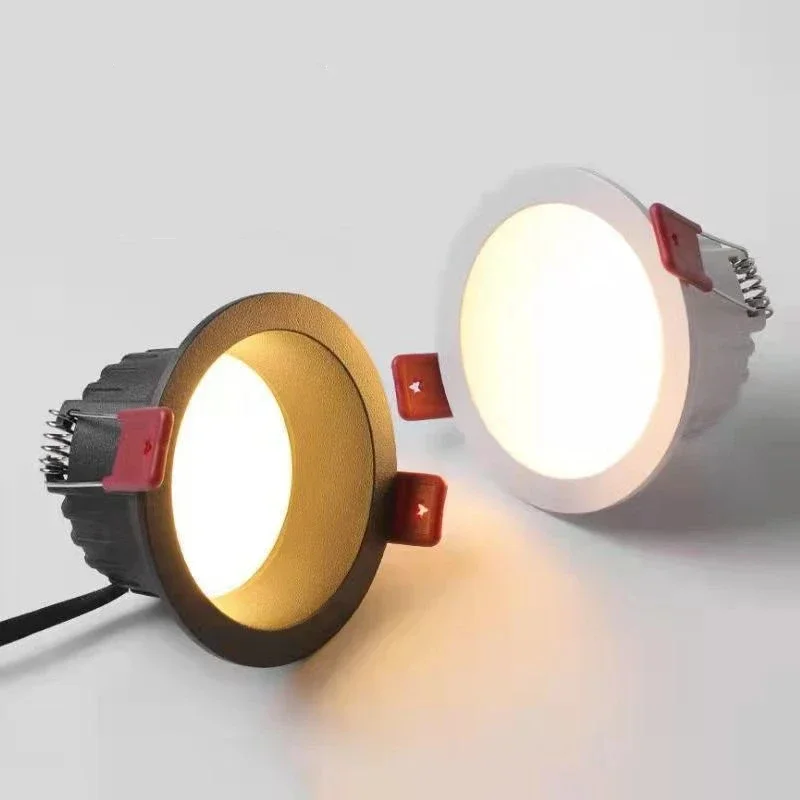 led recessed downlight, round anti glare spotlights 10w 75mm cutout black white for kitchen bedroom corridor ceiling led recessed downlight, round anti glare spotlights 10w 75mm cutout black white for kitchen bedroom corridor ceiling