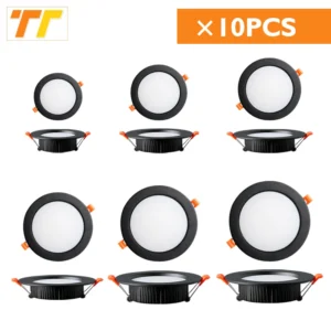 10pcs ac 220v 230v 110v led downlights 5w 7w 9w 12w 15w 18w led ceiling spotlight