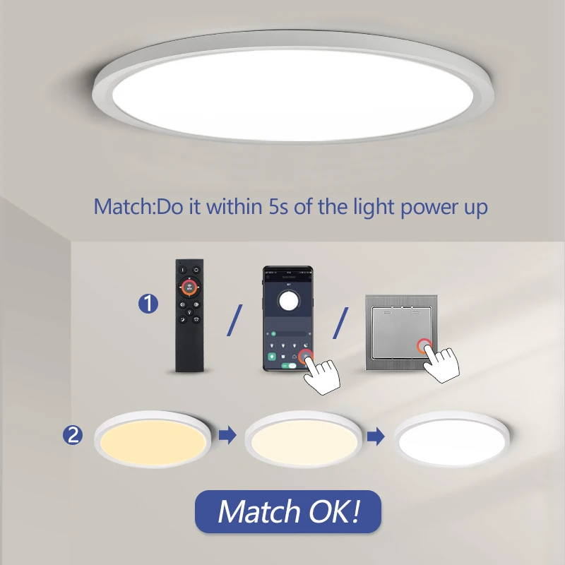 smart ceiling lights 0.9 inch with remote app control ultra thin dimmable large modern round lamp smart ceiling lights 0.9 inch with remote app control ultra thin dimmable large modern round lamp