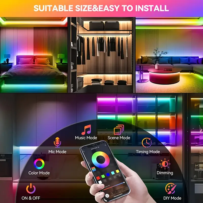 ws2812b rgbic 5050rgb led strip light app control chasing effect ws2812b rgbic 5050rgb led strip light app control chasing effect
