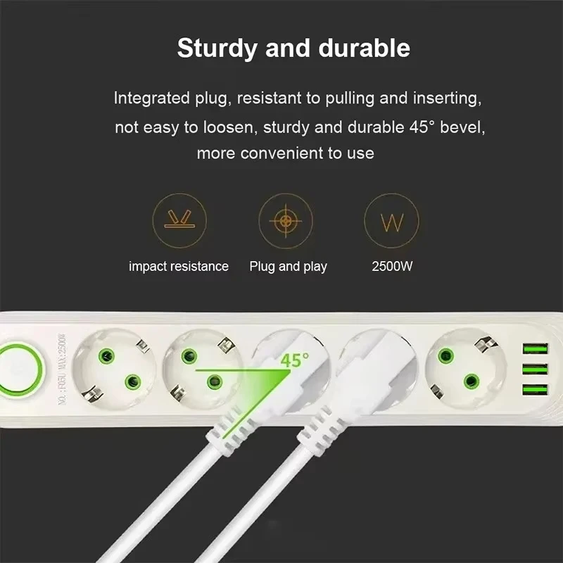 2500w eu plug ac outlet multiprise power strip extension 2500w eu plug ac outlet multiprise power strip extension