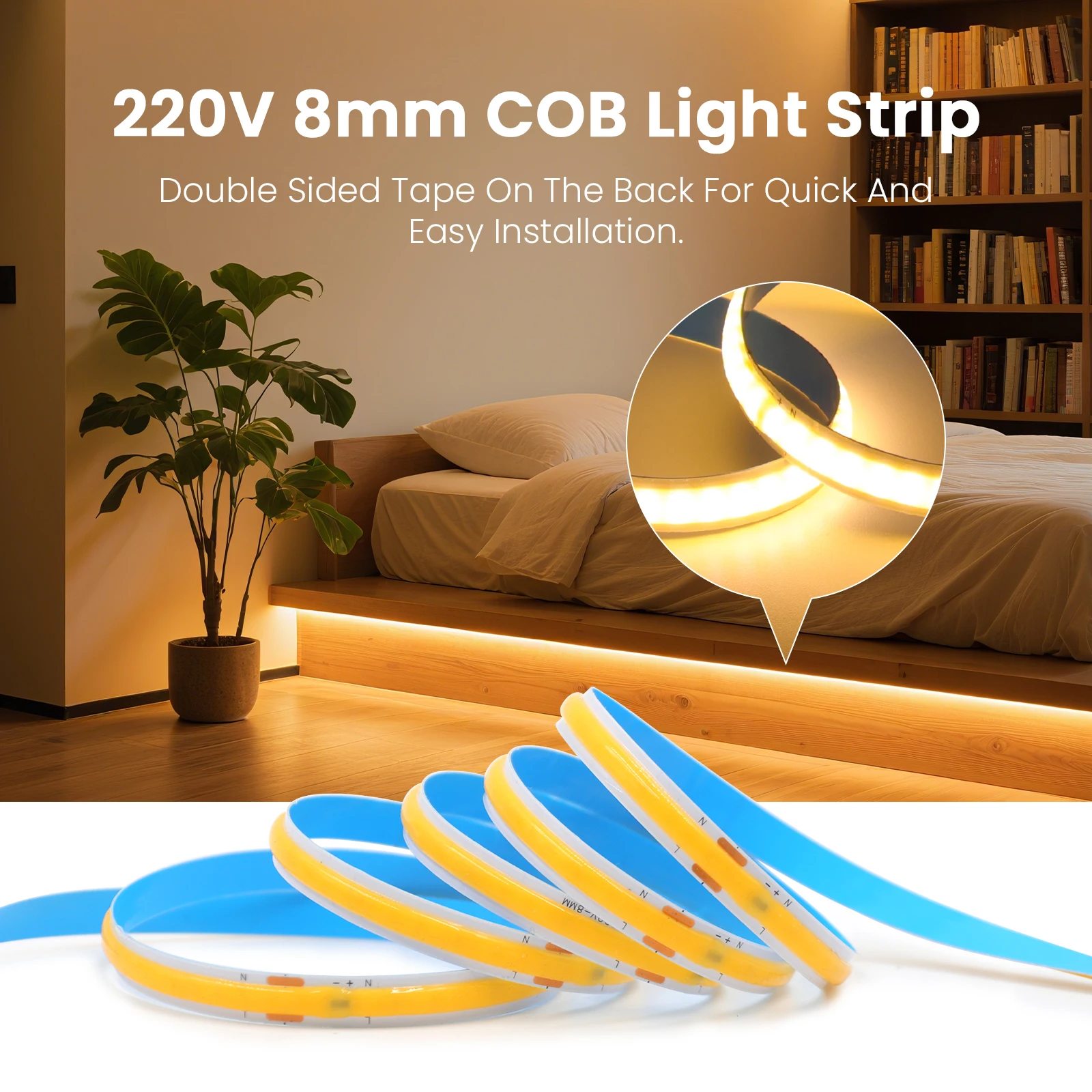 220v 110v 5m 20m cob led strip light 220v 110v 5m 20m cob led strip light