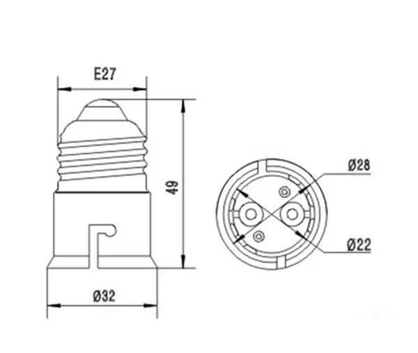 2pcs b22 to e27 lampholder adapter fireproof screw e27 to bayonet b22 2pcs b22 to e27 lampholder adapter fireproof screw e27 to bayonet b22