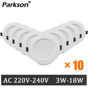 10pack led downlight 220v recessed round ceiling dowm light bedroom