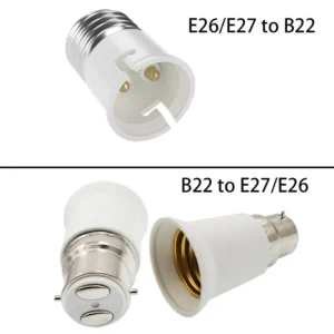 2pcs b22 to e27 lampholder adapter fireproof screw e27 to bayonet b22