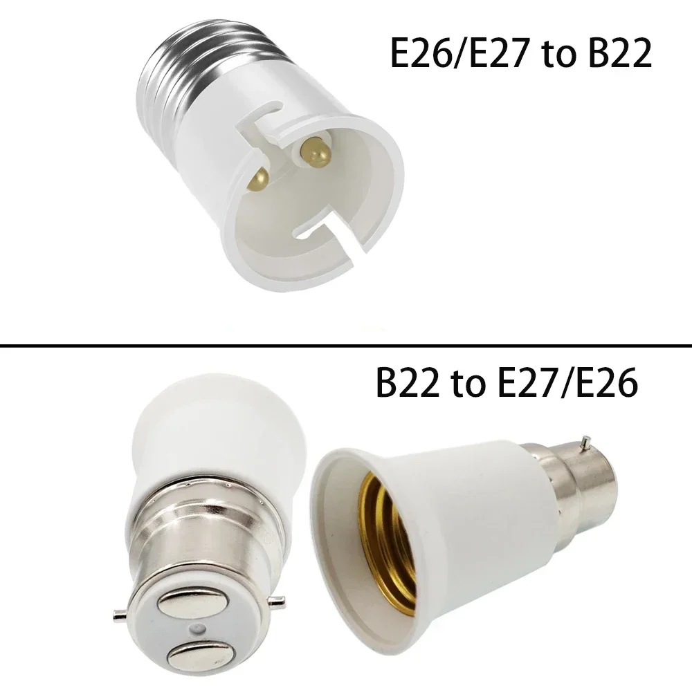 2pcs b22 to e27 lampholder adapter fireproof screw e27 to bayonet b22 2pcs b22 to e27 lampholder adapter fireproof screw e27 to bayonet b22