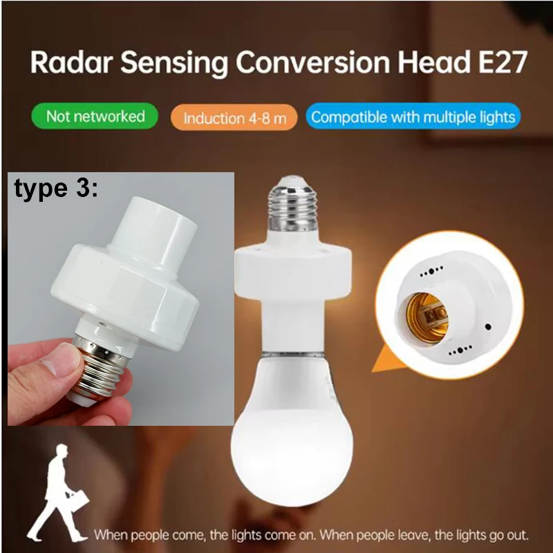 3 types radar or wireless e27 to b22 e27 remote control light bulb 3 types radar or wireless e27 to b22 e27 remote control light bulb