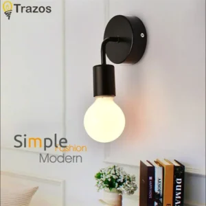 modern minimalist led iron wall lamp nordic bedroom bedside creative living room e27