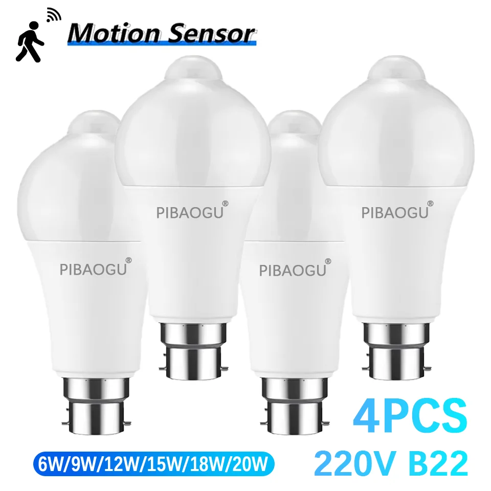 4pcs led bulb radar motion sensor b22 220v 20w 18w 15w 12w 9w 6w 4pcs led bulb radar motion sensor b22 220v 20w 18w 15w 12w 9w 6w