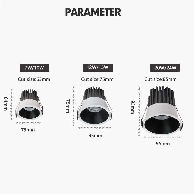 dimmable recessed led cob downlight ceiling lamp spotlight dimmable recessed led cob downlight ceiling lamp spotlight