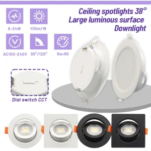 2 10pcs recessed 3 color adjusted led spot downlight ac100 240v