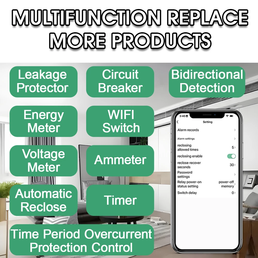 2p 63a 230v wifi smart energy meter 2p 63a 230v wifi smart energy meter