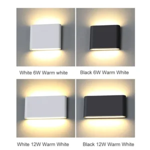 6w 12w wall light aluminum ip65 waterproof indoor wall lamp up down corridor lights