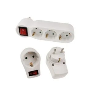 eu extension socket with switch on/off electrical plug 1 to 1/2/3 sockets germany